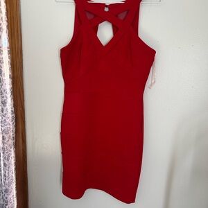 Emerald Sundae Bold Red Backless Dress